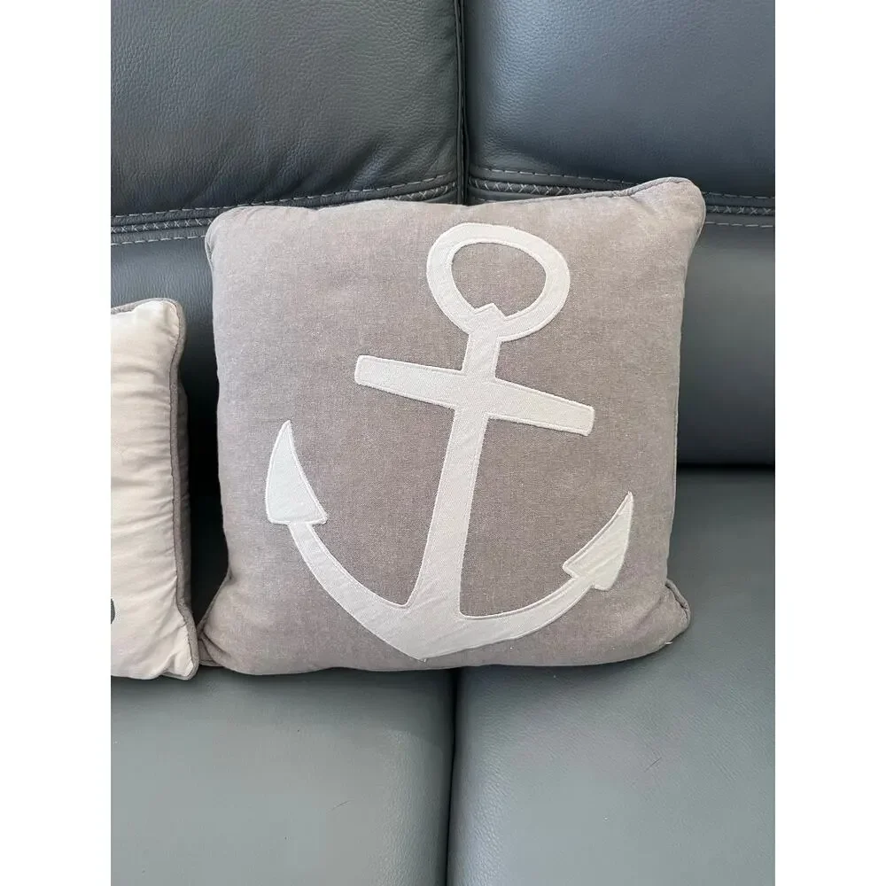 Levtex Home Provincetown 12x24 Home Is Where Anchor Drops & 15x15 Anchor Pillows